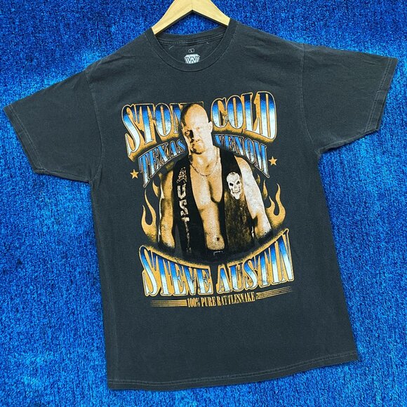 WWE Legends Stone Cold Steve Austin “Texas Venom 100% Pure Rattlesnake” T-Shirt - Picture 3 of 4